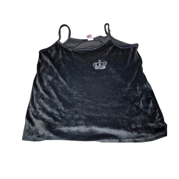 Juicy Couture Tops - Juicy Black Velvet Tank Top with Crown Logo